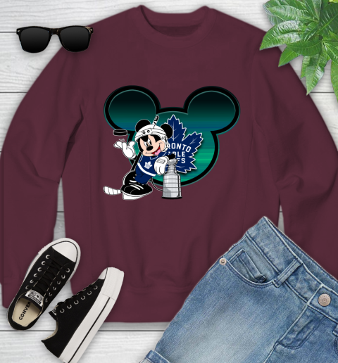 NHL Toronto Maple Leafs Stanley Cup Mickey Mouse Disney Hockey T Shirt Youth Sweatshirt 5
