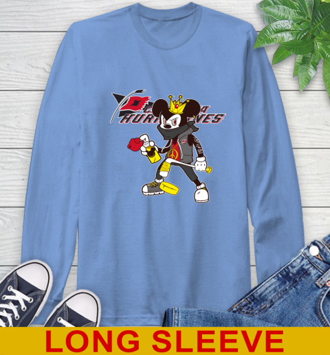 Carolina Hurricanes NHL Hockey Mickey Peace Sign Sports Long Sleeve T-Shirt 11
