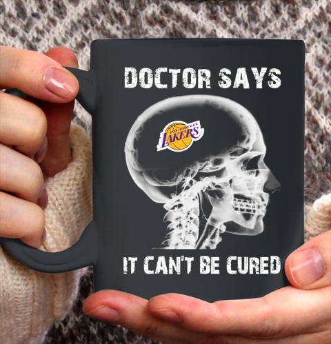 NBA Los Angeles Lakers Basketball Skull It Can't Be Cured Shirt Ceramic Mug 11oz