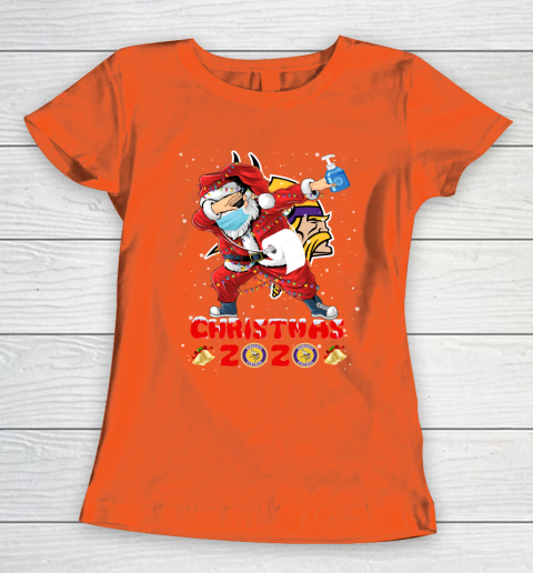 Minnesota Vikings Funny Santa Claus Dabbing Christmas 2020 NFL Women's T-Shirt 3