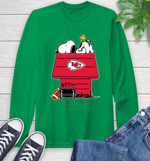 Kansas City Chiefs NFL Football Snoopy Woodstock The Peanuts Movie Long Sleeve T-Shirt 7