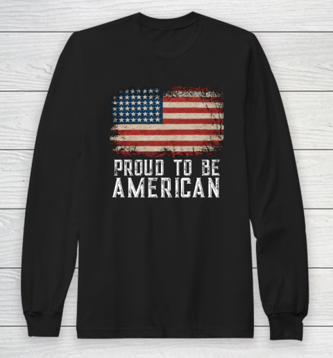 Proud American Patriotic USA Flag Long Sleeve T-Shirt