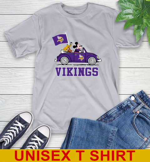 NFL Football Minnesota Vikings Pluto Mickey Driving Disney Shirt T-Shirt 6