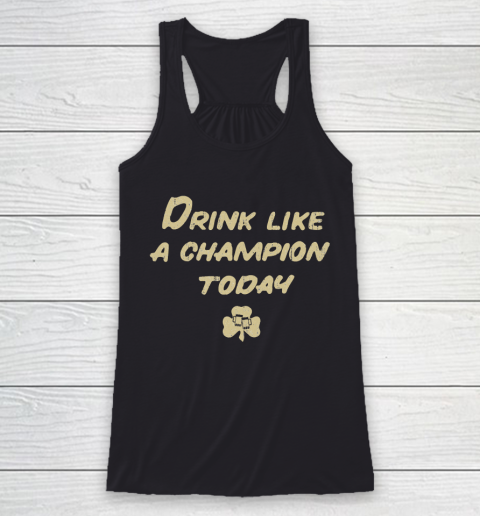 Beer Lover Funny Shirt Drink Like a Champion  South Bend Style Dark Blue Racerback Tank
