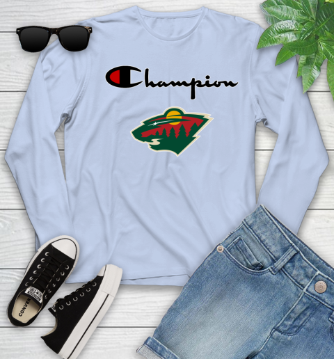 NHL Hockey Minnesota Wild Champion Shirt Youth Long Sleeve 6