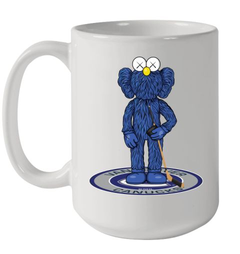 NHL Hockey Vancouver Canucks Kaws Bff Blue Figure Shirt Ceramic Mug 15oz