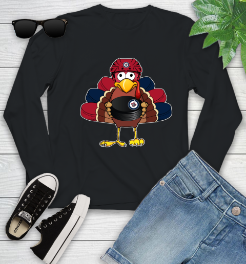 Winnipeg Jets Turkey Thanksgiving Day Youth Long Sleeve 2