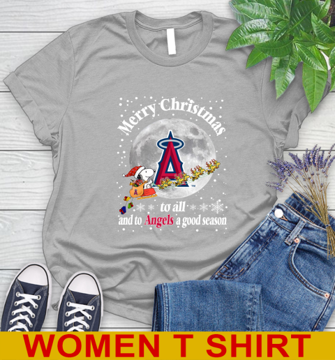 Los Angeles Angels Merry Christmas To All And To Angels A Good Season MLB Baseball Sports Women's T-Shirt 5