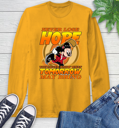 New Jersey Devils NHL Hockey ootball Mickey Disney Never Lose Hope Long Sleeve T-Shirt 2