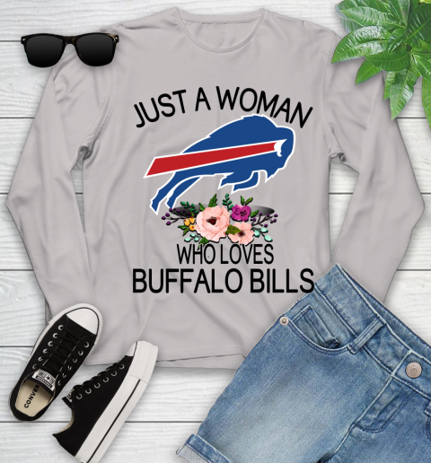 NFL Just A Woman Who Loves Buffalo Bills Football Sports Youth Long Sleeve 9