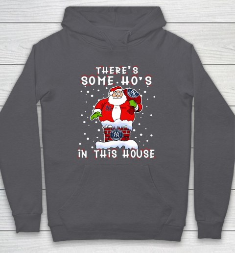 New York Yankees Christmas There Is Some Hos In This House Santa Stuck In The Chimney MLB Hoodie 4