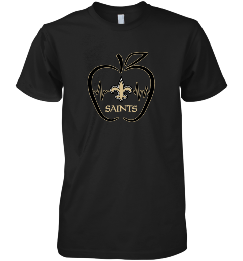 Apple Heartbeat Teacher Symbol New Orleans Saints Premium Men's T-Shirt