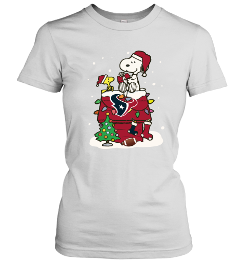 A Happy Christmas With Houston Texans Snoopy Women's T-Shirt