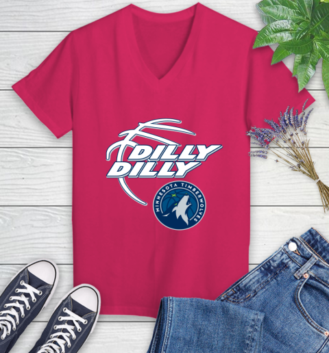 NBA Minnesota Timberwolves Dilly Dilly Basketball Sports Women's V-Neck T-Shirt 9