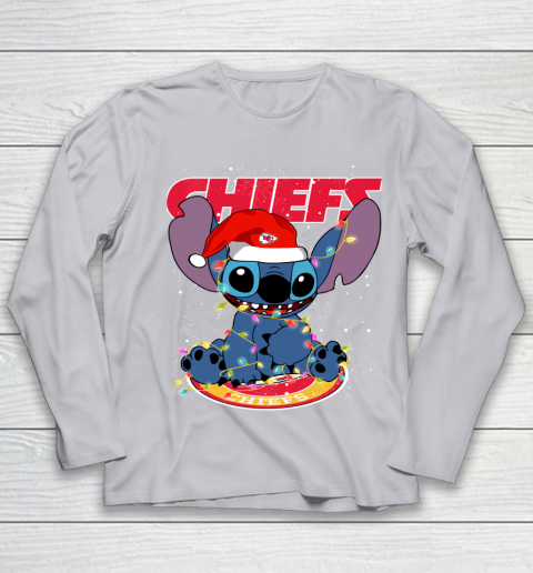 Kansas City Chiefs NFL Football noel stitch Christmas Youth Long Sleeve 3