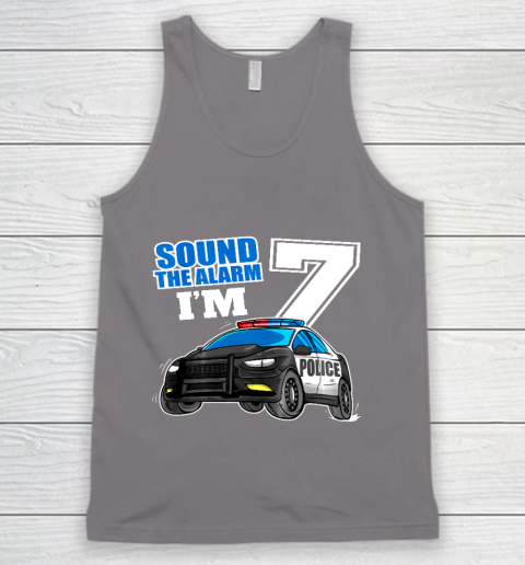 Kids Police Car 7th Birthday Shirt Boy 7 Cop Policeman Officer 7 Year Old Tank Top 6