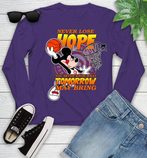 Atlanta Hawks NBA Basketball Mickey Disney Never Lose Hope Youth Long Sleeve 4