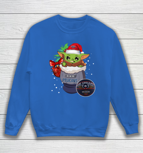 New Orleans Pelicans Christmas Baby Yoda Star Wars Funny Happy NBA Sweatshirt 7