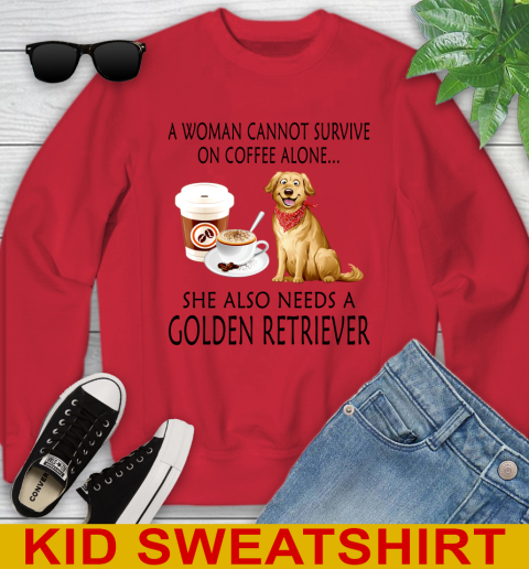 Women cannot survive on coffee alone she also need a GOLDEN tshirt 101