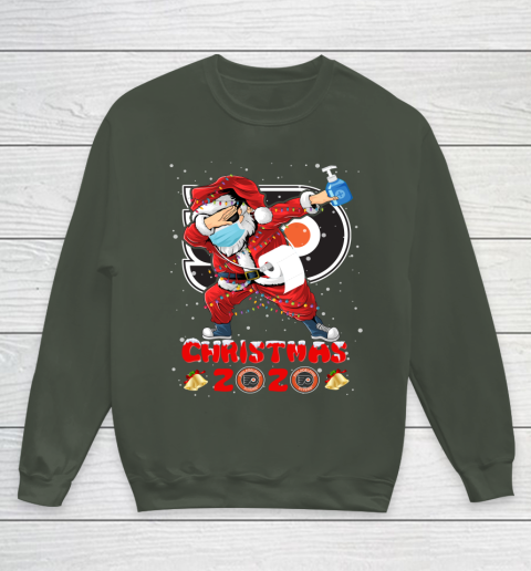 Philadelphia Flyers Funny Santa Claus Dabbing Christmas 2020 NHL Youth Sweatshirt 8