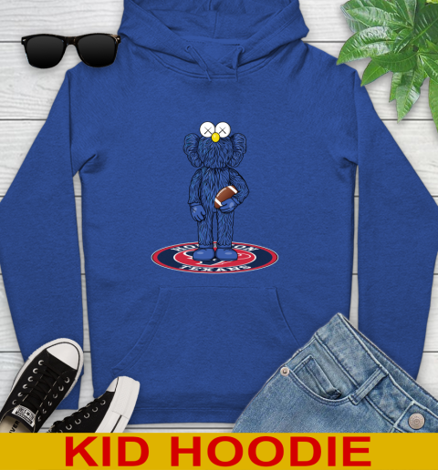 NFL Football Houston Texans Kaws Bff Blue Figure Shirt Youth Hoodie 10