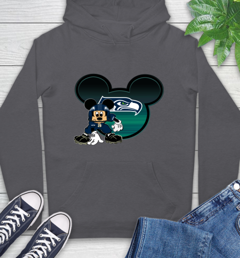 NFL Seattle Seahawks Mickey Mouse Disney Football T Shirt Hoodie - Image 8