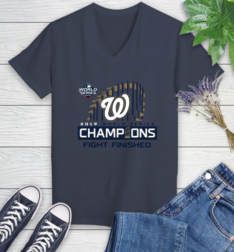 Finish The Fight Washington Nationals World Series Women s V Neck T Shirt