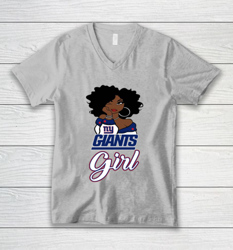 New York Giants Girl NFL V-Neck T-Shirt 4