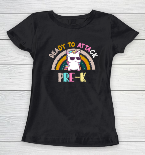 Back to school shirt Ready To Attack Pre k Unicorn Women's T-Shirt
