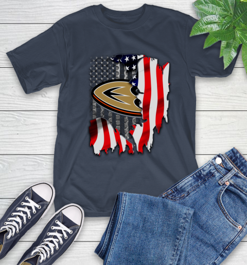 Anaheim Ducks NHL Hockey American Flag T-Shirt 3