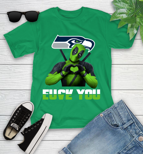 NHL Seattle Seahawks Deadpool Love You Fuck You Football Sports Youth T-Shirt 8