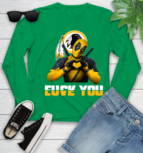 NHL Washington Redskins Deadpool Love You Fuck You Football Sports Youth Long Sleeve 7