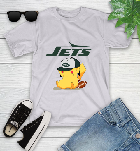 NFL Pikachu Football Sports New York Jets Youth T-Shirt 4