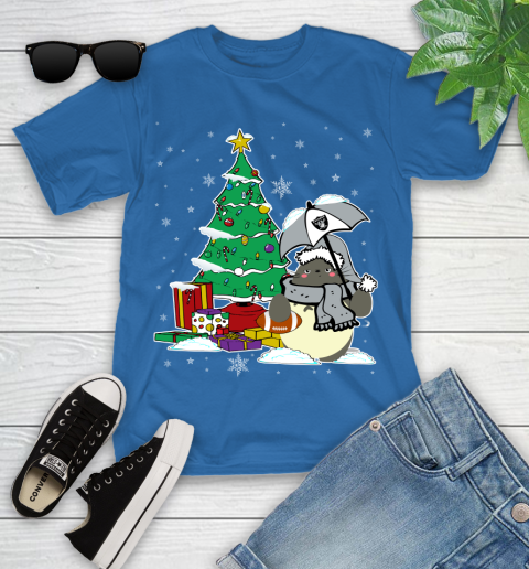 Oakland Raiders NFL Football Cute Tonari No Totoro Christmas Sports Youth T-Shirt 12