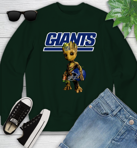 New York Giants NFL Football Groot Marvel Guardians Of The Galaxy Youth Sweatshirt 10