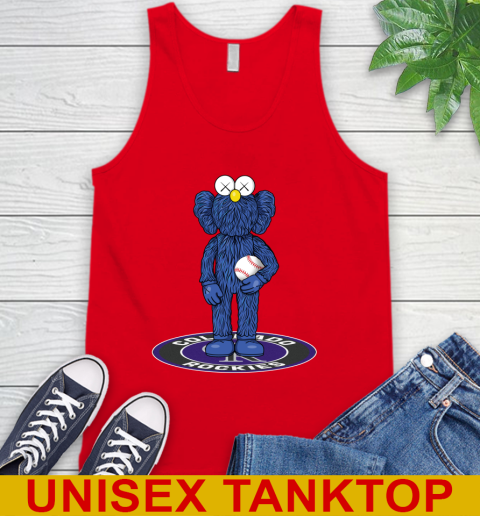 MLB Baseball Colorado Rockies Kaws Bff Blue Figure Shirt Tank Top 6