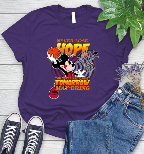 Portland Trail Blazers NBA Basketball Mickey Disney Never Lose Hope Women's T-Shirt 4