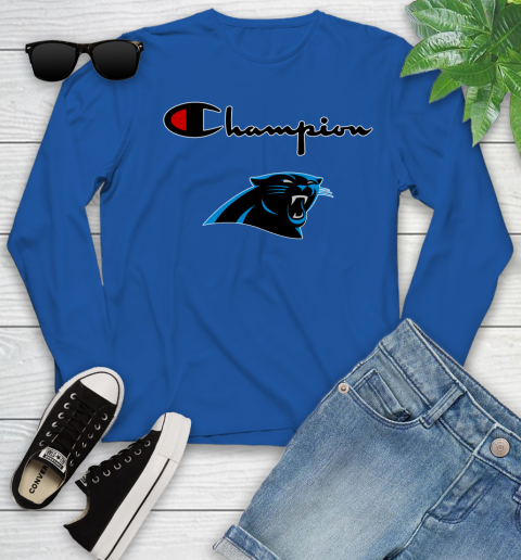 NFL Football Carolina Panthers Champion Shirt Youth Long Sleeve 7