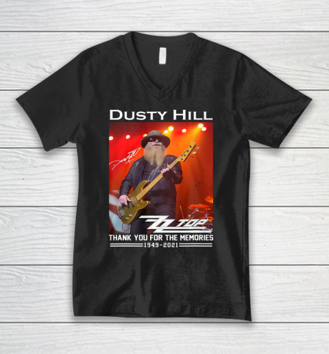 Dusty Hill Thank You For Memories V-Neck T-Shirt