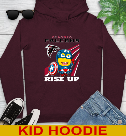 NFL Football Atlanta Falcons Captain America Marvel Avengers Minion Shirt Youth Hoodie 7