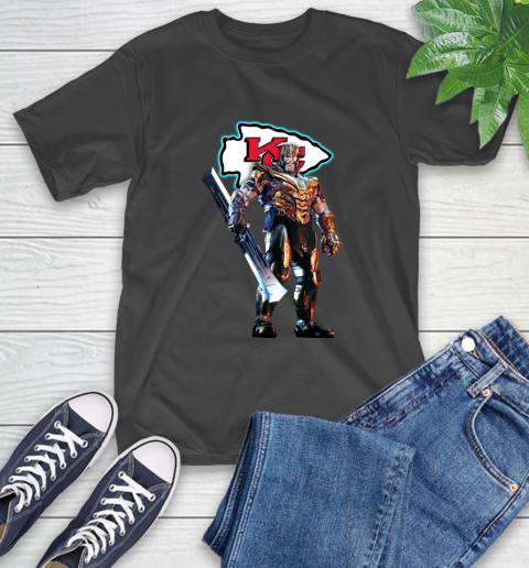 NFL Thanos Gauntlet Avengers Endgame Football Kansas City Chiefs T-Shirt 2
