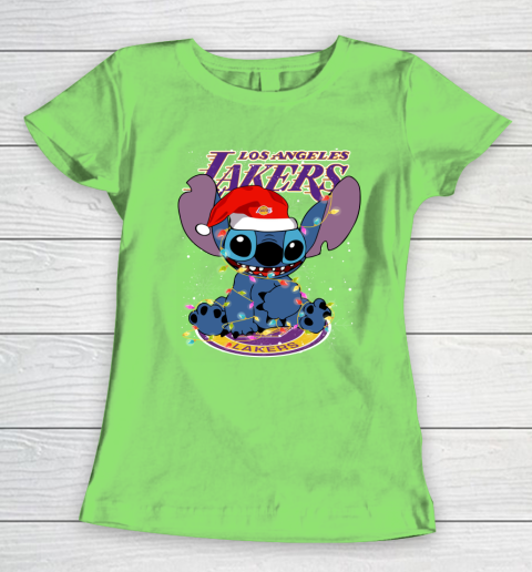 Los Angeles Lakers NBA noel stitch Basketball Christmas Women's T-Shirt 5