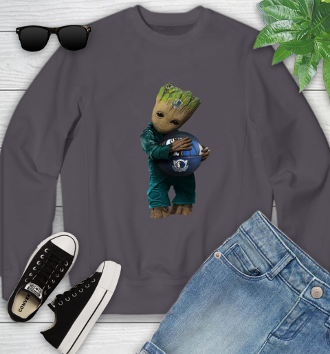 NBA Groot Guardians Of The Galaxy Basketball Sports Dallas Mavericks Youth Sweatshirt 6
