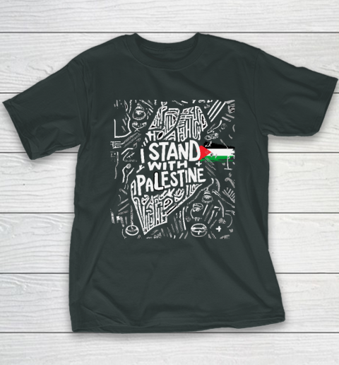 I Stand With Palestine Quote Free Palestine Youth T-Shirt 3