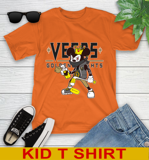 Vegas Golden Knights NHL Hockey Mickey Peace Sign Sports Youth T-Shirt 7
