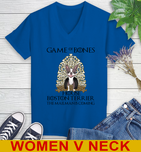 Game of bones house boston terrier dog the mailman is coming tshirt 66