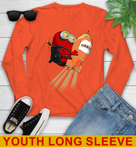 MLB Baseball San Francisco Giants Deadpool Minion Marvel Shirt Youth Long Sleeve 3