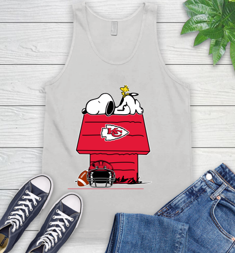 Kansas City Chiefs NFL Football Snoopy Woodstock The Peanuts Movie Tank Top