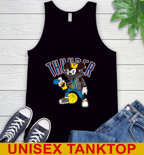 Oklahoma City Thunder NBA Basketball Mickey Peace Sign Sports Tank Top 2