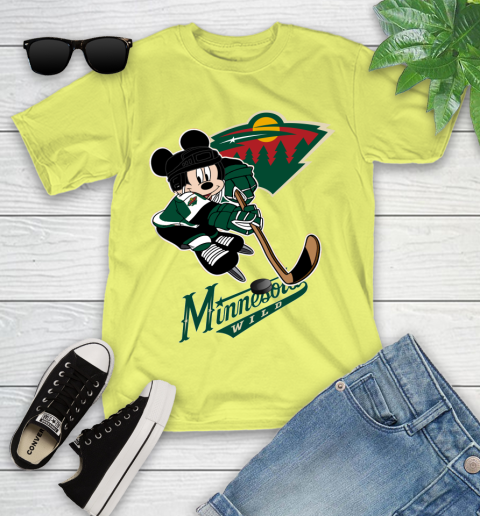 NHL Minnesota Wild Mickey Mouse Disney Hockey T Shirt Youth T-Shirt 8